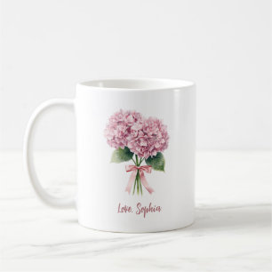 Mug Hydrangea Rose Printemps Fleur Floral Nom Personna