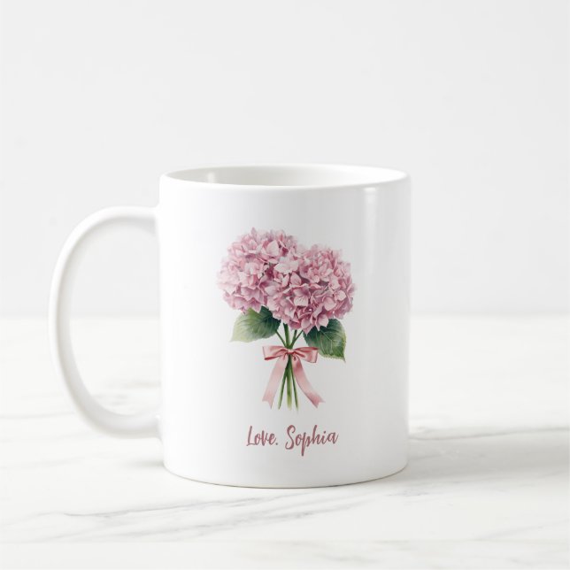 Mug Hydrangea Rose Printemps Fleur Floral Nom Personna (Gauche)