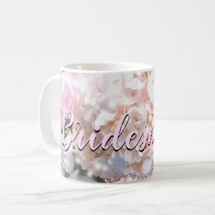 Mug Hydrangeas roses en dentelle blanche romantique De