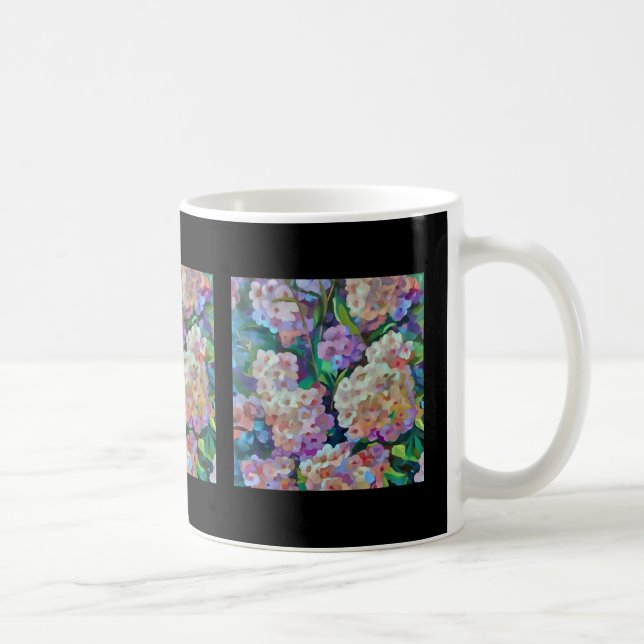 Mug Hydrangée artistique Hortensia Art Abstrait floral (Droite)