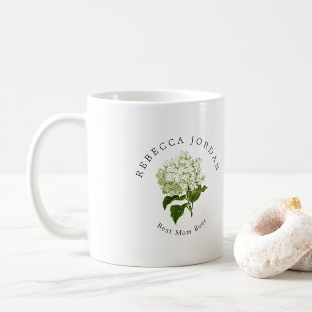 Mug Hydrangée blanche Grand-millénaire Meilleure maman (Avec donut)