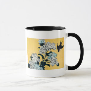 Mug Hydrangée et hirondelle, Hokusai, Ukiyo-e