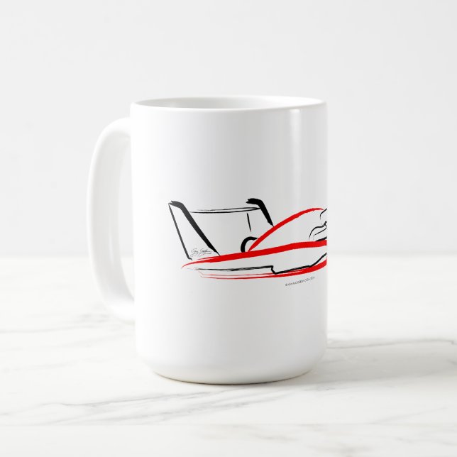 Mug Hydroplane 01 Noir et Rouge (Devant gauche)