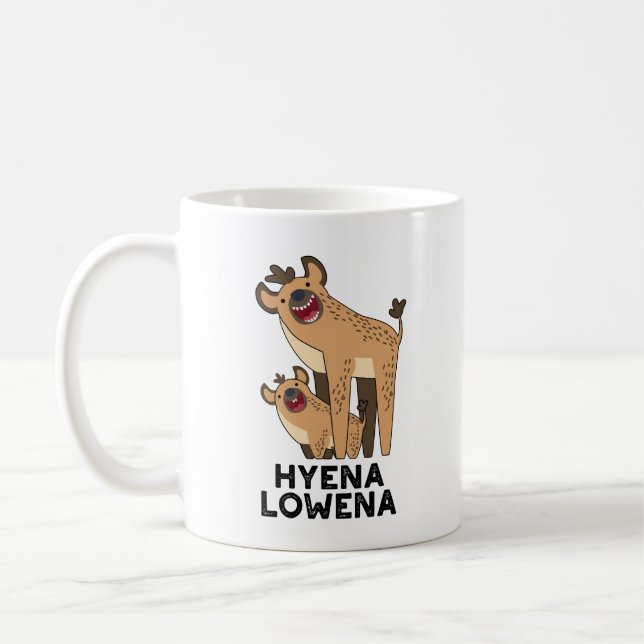 Mug Hyena Lowena Funny Animal Hyena Pun (Gauche)
