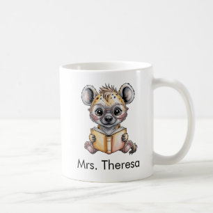 Mug Hyène Mignonne Lisant un Livre Personnalisé