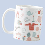 Mug Hyge scandinave rétro<br><div class="desc">Ce design de style scandinave et ludique est le moyen idéal d'ajouter une touche de Hygge à votre vie. Un design hivernal chaleureux et douillet,  avec des accents rose vif et vert sauge. Art original de Nic Squirrell.</div>