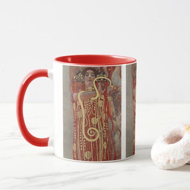 Mug Hygieia par Gustav Klimt, Art Nouveau Vintage (Avec donut)