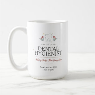 Mug Hygiéniste Dentaire Diplômée Personnalisée Florale