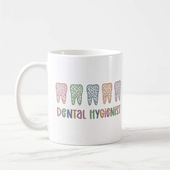 Mug Hygiéniste dentaire | RDH Dentist Léopards cadeaux (Gauche)
