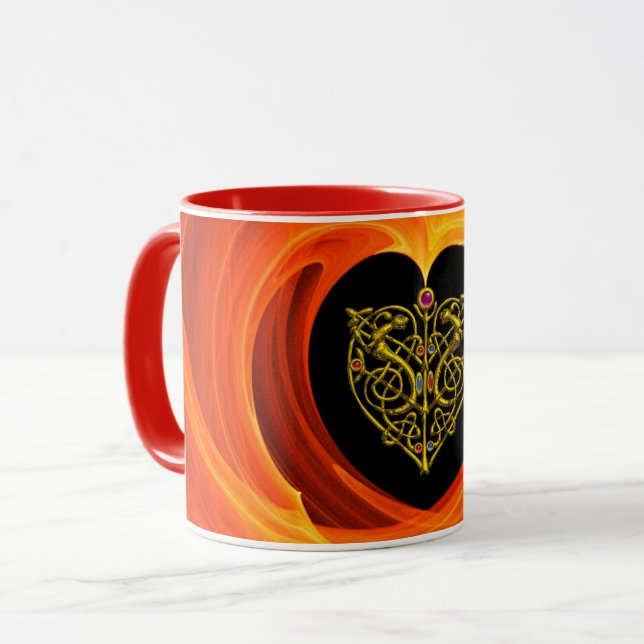 Mug HYPER VALENTINE, BOUTEILLE DE CELTIQUE OR COEUR Or (Devant gauche)