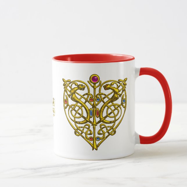 Mug HYPER VALENTINE, ROBE CELTIQUE OR COEUR Blanc (Droite)