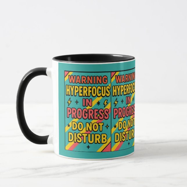Mug Hyperfocus en cours Ne pas déranger ADHD Profondeu (Gauche)