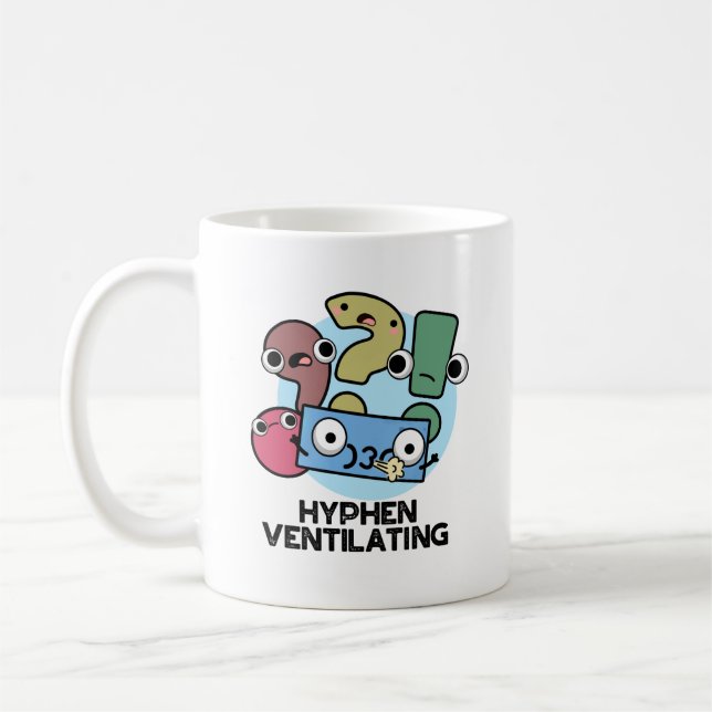 Mug Hyphen Ventilant Funny Pun de ponctuation (Gauche)