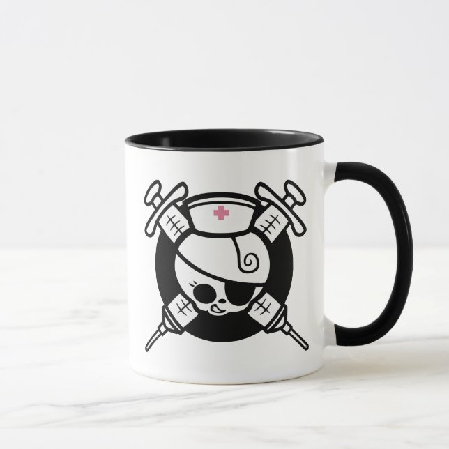 Mug Hypos de pirate et de croix d'infirmière (Droite)