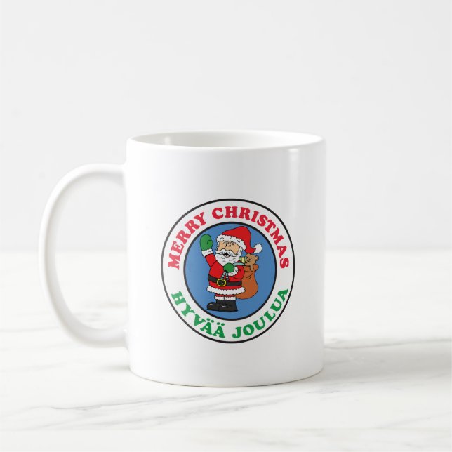 Mug Hyvaa Joulua Finlande Père Noël de Noël (Gauche)