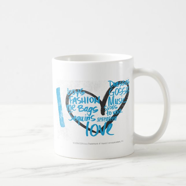 Mug I Aqua de graffiti de coeur (Droite)