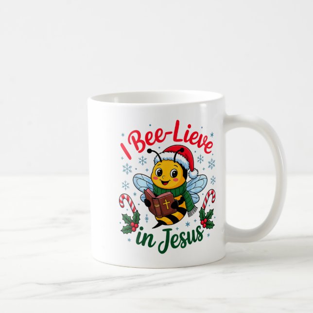 Mug I Bee-lieve In Jesus Gospel Kids Christian Christm (Droite)