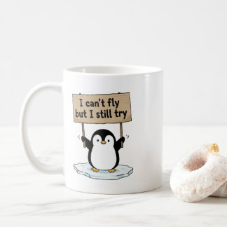 Mug “I can’t fly but I still try” cute penguin
