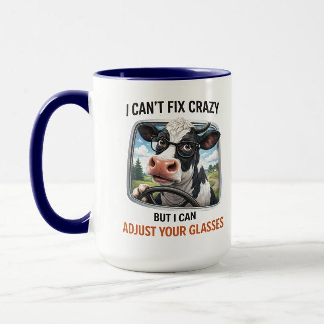 Mug I Can't Fix Crazy but I Adjust Your Glasses (Gauche)