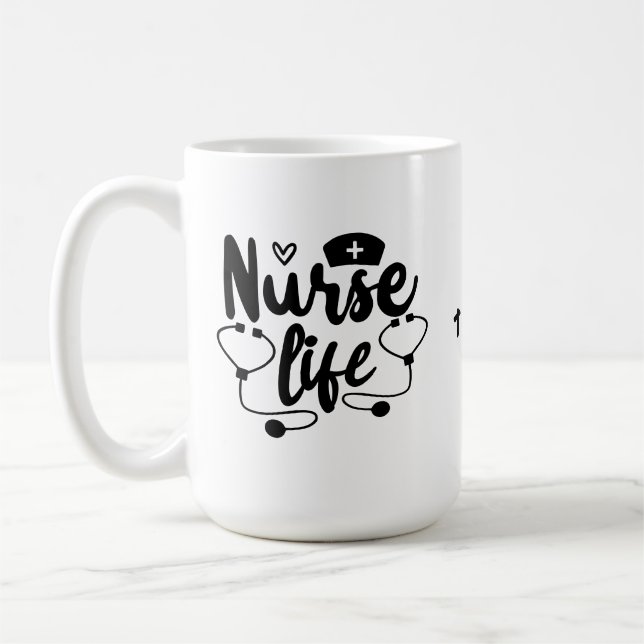 Mug I Coeur Infirmière vie | Infirmière drôle (Gauche)
