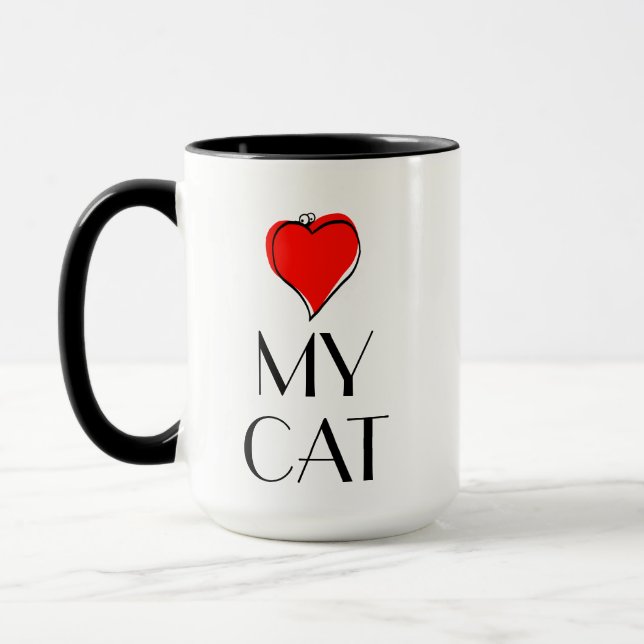 Mug I coeur mon chat (Gauche)