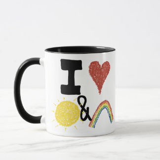 Mug I coeur Sunshines et arcs-en-ciel
