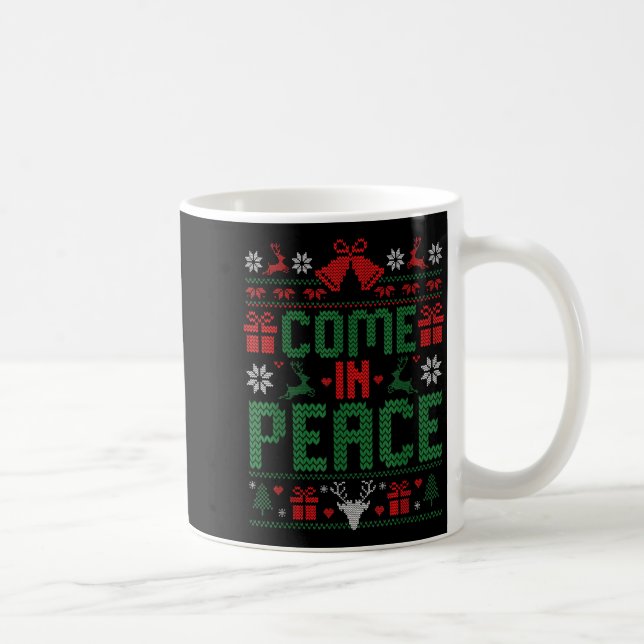 Mug I Come In Peace Couple Matching Ugly Christmas Swe (Droite)