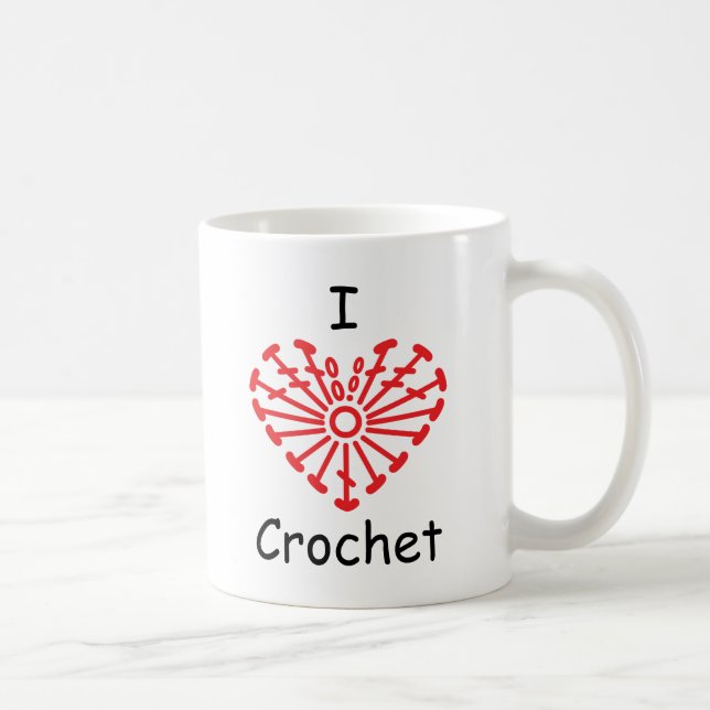 Mug I crochet de coeur - motif de diagramme de crochet (Droite)