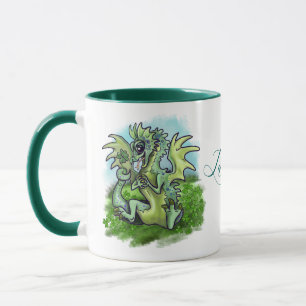 Mug " i est Chanceux" petit dragon trèfle