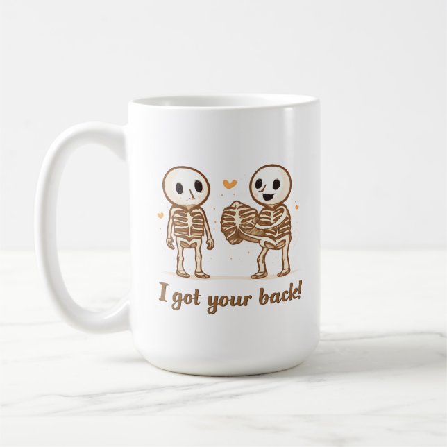 Mug I Got Your Back Cute Skeleton Halloween Quote (Gauche)