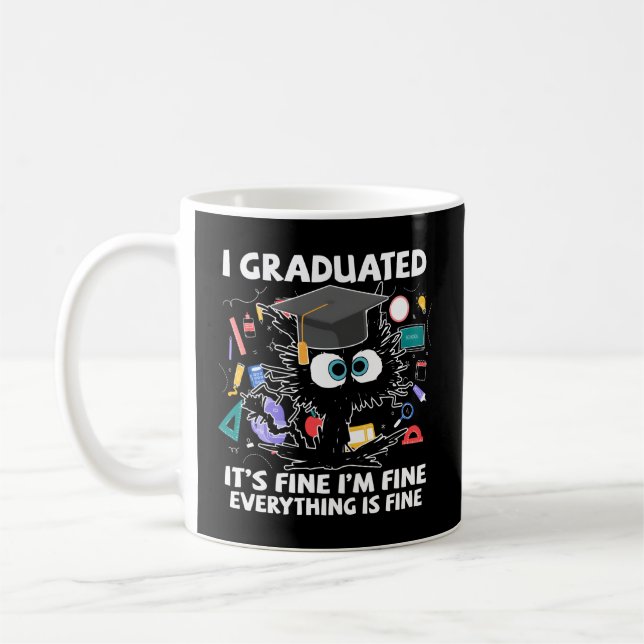 Mug I Graduated Class Of 2023 Black Cat School Graduat (Gauche)