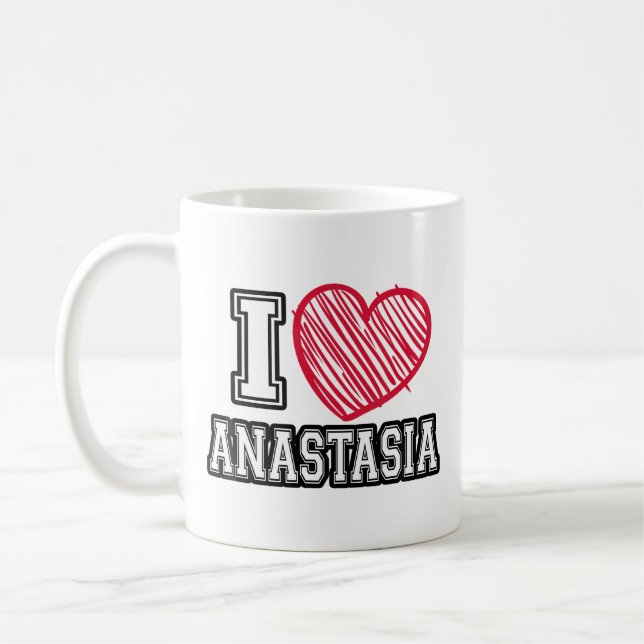 Mug I Heart Anastasia First Name I Love Anastasia Pers (Gauche)