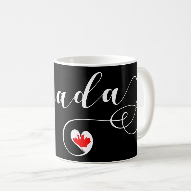Mug I Heart Canada, Drapeau canadien (Devant droit)