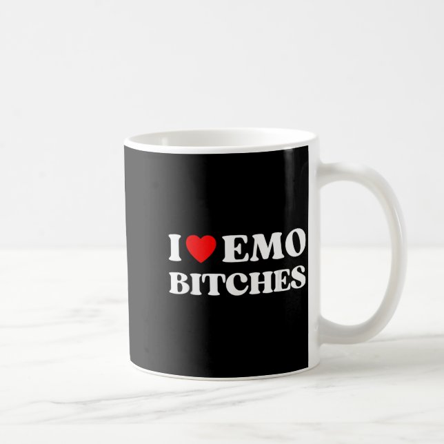 Mug I Heart Emo Es Funny Quote Red Heart Emo Girl Styl (Droite)
