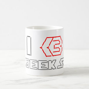 Mug I Heart Geek ASCII ART