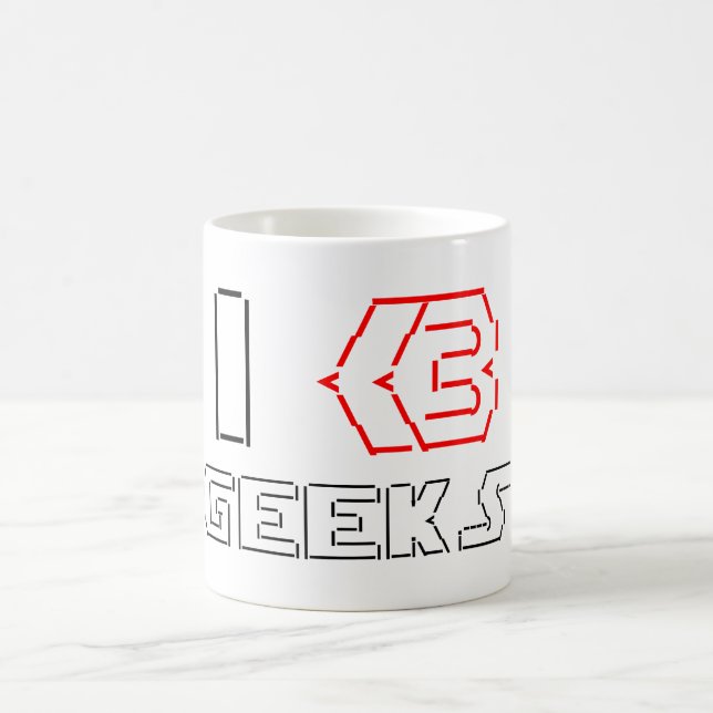 Mug I Heart Geek ASCII ART (Centre)