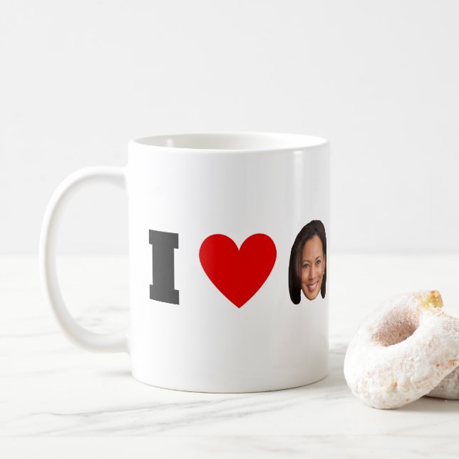 Mug I Heart Kamala Harris (Avec donut)