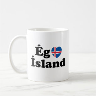 Mug I Heart (Love) Islande [Ég Elska Ísland] Islandais