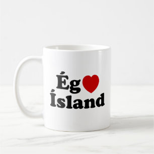 Mug I Heart (Love) Islande [Ég Elska Ísland] Islandais