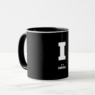 Mug I(Inde) OTAN Alphabet phonétique et code morse