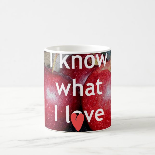 Mug "I Know What I Love" - Design à thème Apple (Centre)