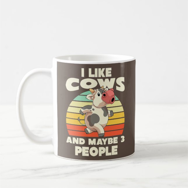 Mug I Like Cows And Maybe 3 People Funny Farm Animal (Gauche)