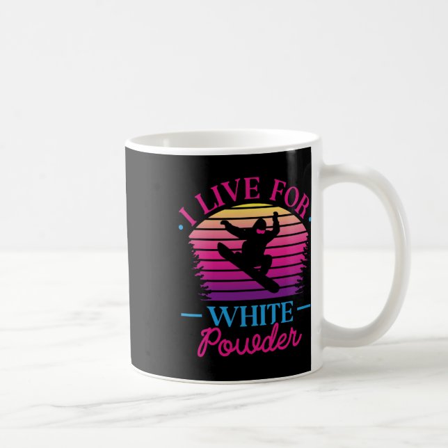 Mug I Live For White Powder Retro 90s 80s Snowboard (Droite)