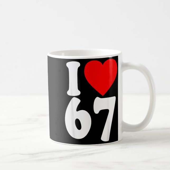 Mug I Love 67 Meme Six Seven Matching Couples Valentin (Droite)