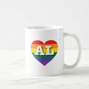 Mug I Love Alabama Rainbow Heart