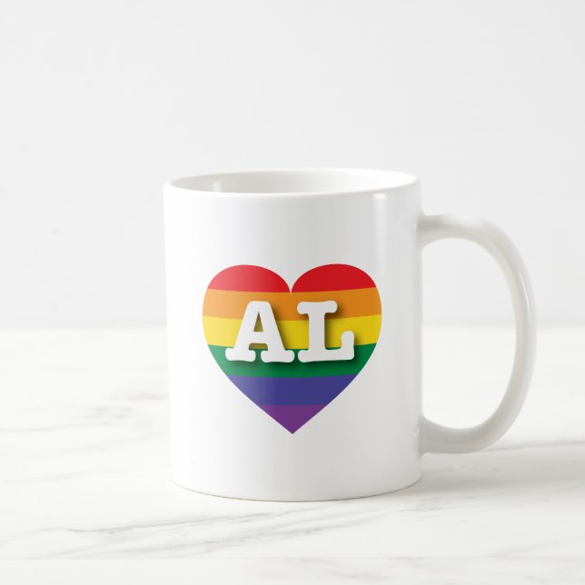 Mug I Love Alabama Rainbow Heart (Droite)
