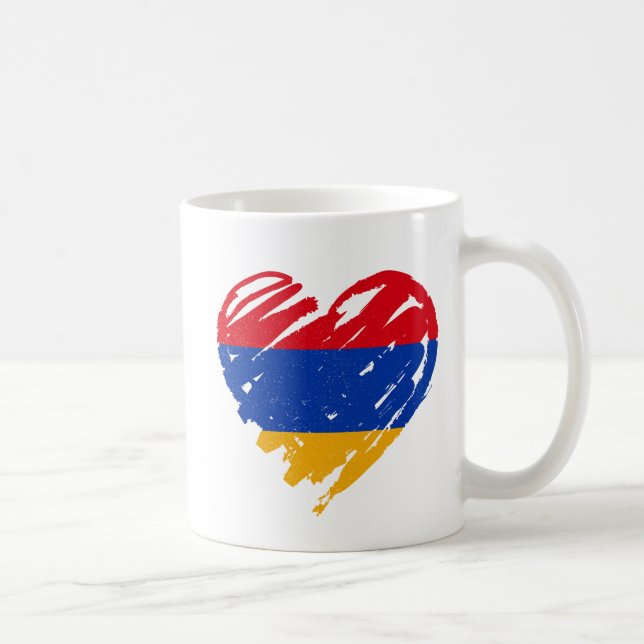 Mug I Love Arménie - Coeur du drapeau arménien (Droite)