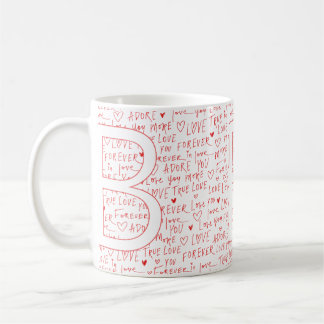 Mug I Love B You — Personalized Initial “B” Romantic D