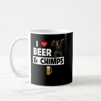 Mug I Love Beer and Chimps Boire Chimpanzé Singe