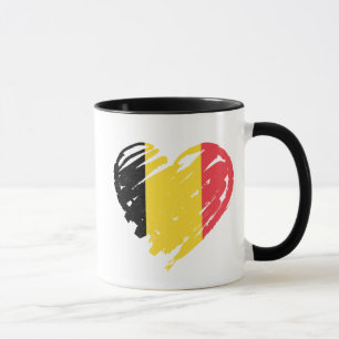 Mug I Love Belgique - Coeur du drapeau belge